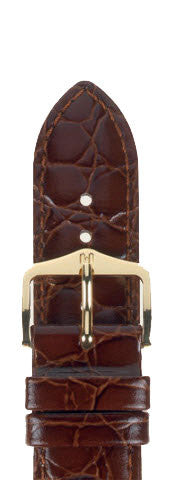 Hirsch Strap Crocograin Brown Medium 16mm