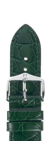 Hirsch Strap Crocograin Green Medium 12mm