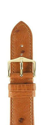 Hirsch Strap Massai Ostrich Gold Brown 17mm