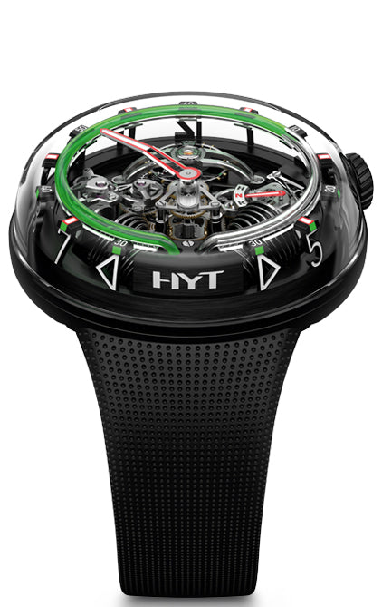 Hyt Watches H2.0 Black Dlc Green Fluid Limited Edition