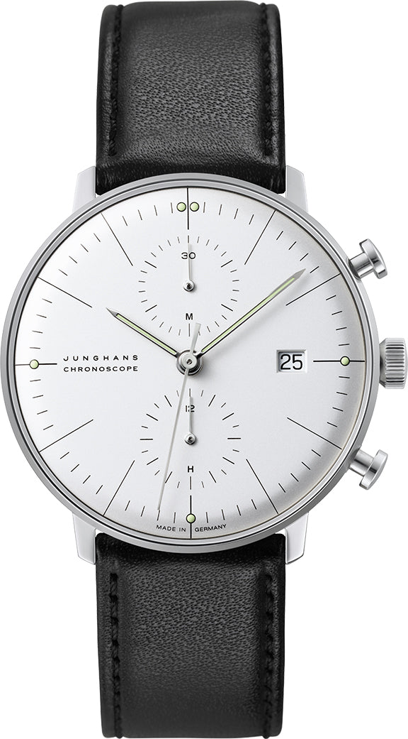 Junghans Watch Max Bill Chronoscope Sapphire Crystal