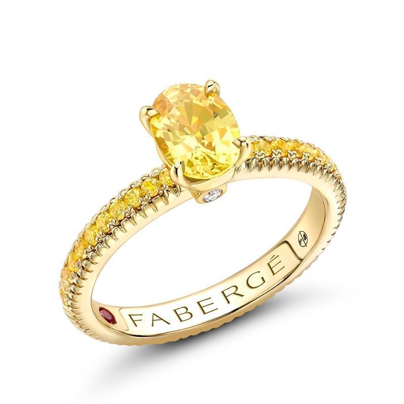 Faberge Colours Of Love 18ct Yellow Gold Yellow Sapphire Fluted Ring - 51