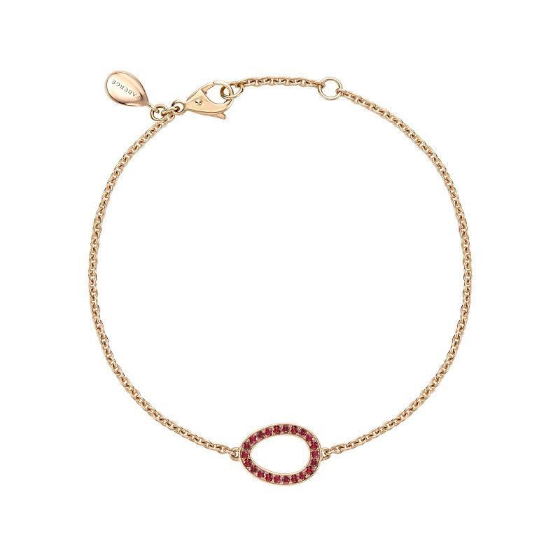 Faberge Colours Of Love Sasha 18ct Rose Gold Ruby Egg Bracelet