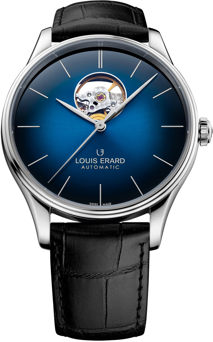 Louis Erard Watch Heritage Open Fume Blue