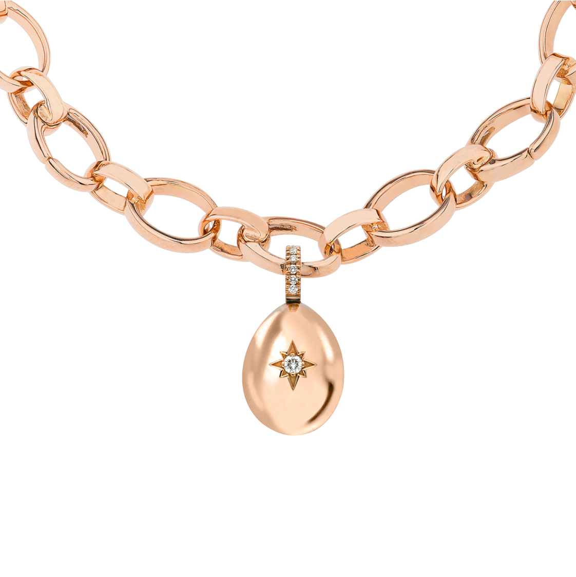 Faberge Essence 18ct Rose Gold 0.08ct Diamond Heart Egg Charm Exclusive Edition - Rose Gold