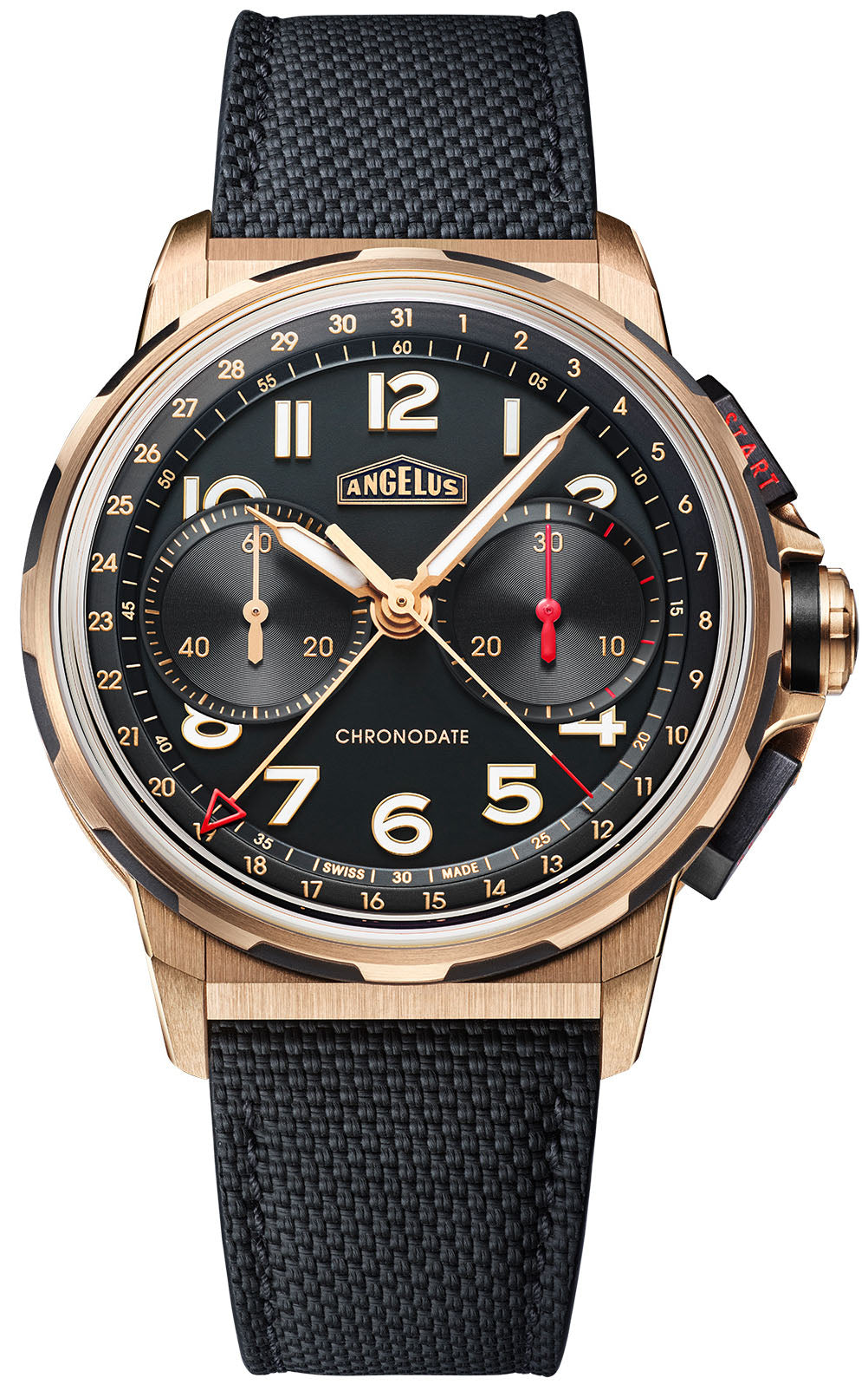 Angelus Chronodate Red Gold Rubber