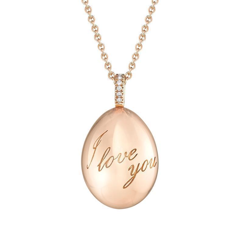 Faberge Essence I Love You 18ct Rose Gold Pendant - Rose Gold