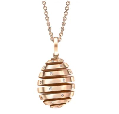 Faberge Essence Spiral 18ct Rose Gold Diamond Pendant - Rose Gold