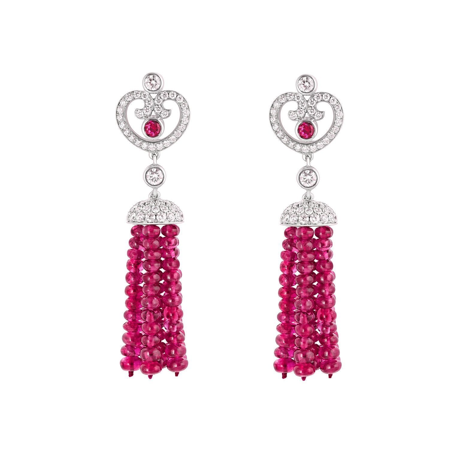 Faberge Imperial Imperatrice Ruby Tassel Earrings - Gold