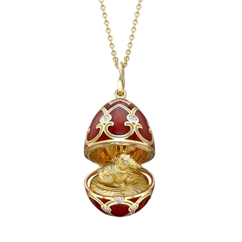 Faberge Palais Tsarskoye Selo Red Locket With Rat Surprise