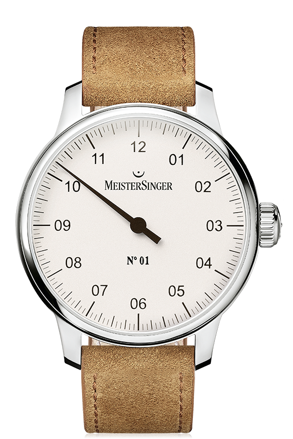 Meistersinger Watch N. 01 Mens Suede Cognac