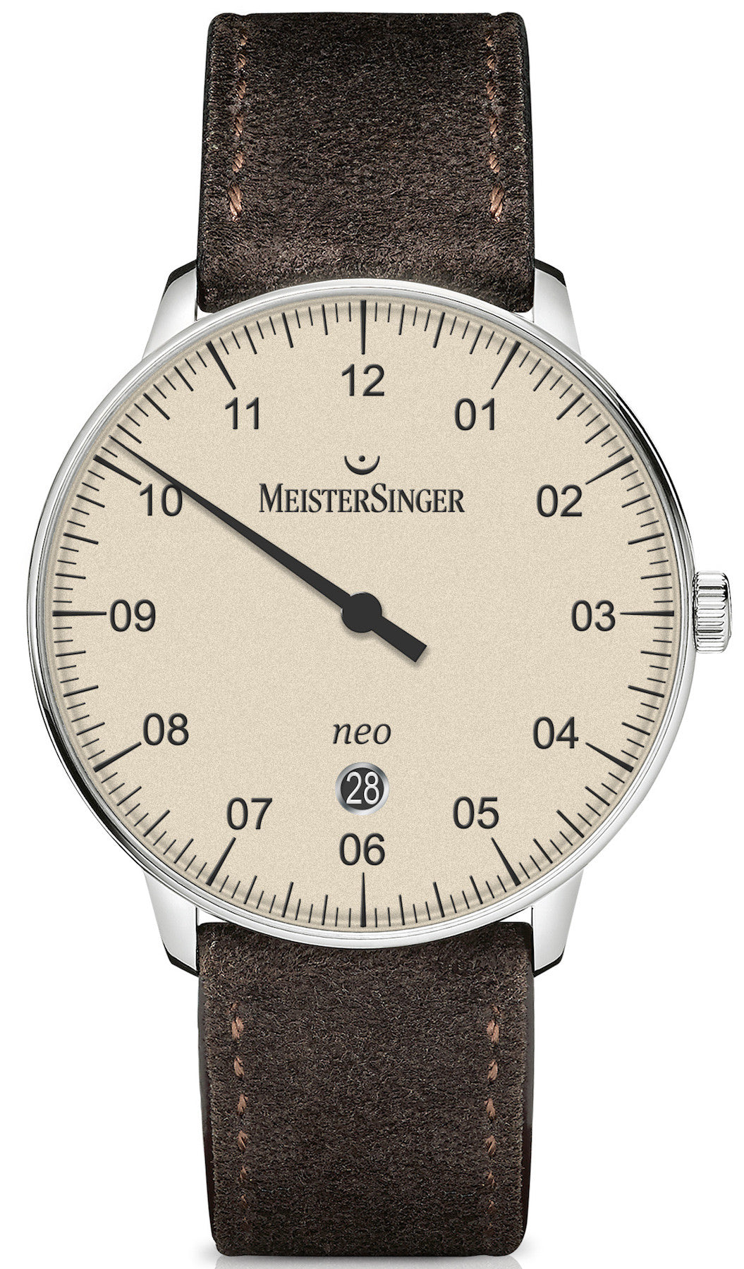 Meistersinger Watch Neo Plus Suede Brown