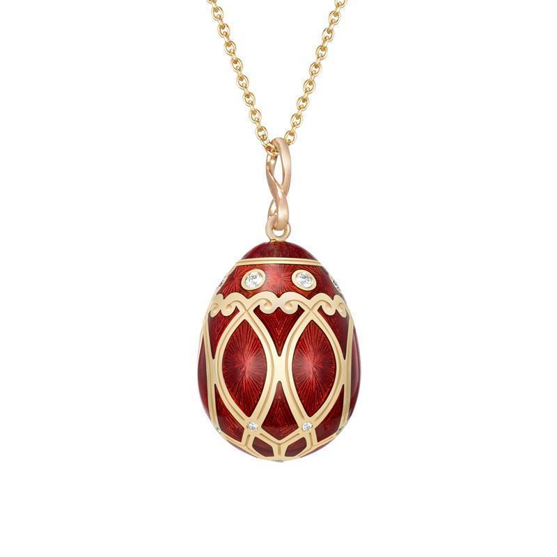 Faberge Palais Yelagin 18ct Rose Gold Diamond Red Pendant - Rose Gold