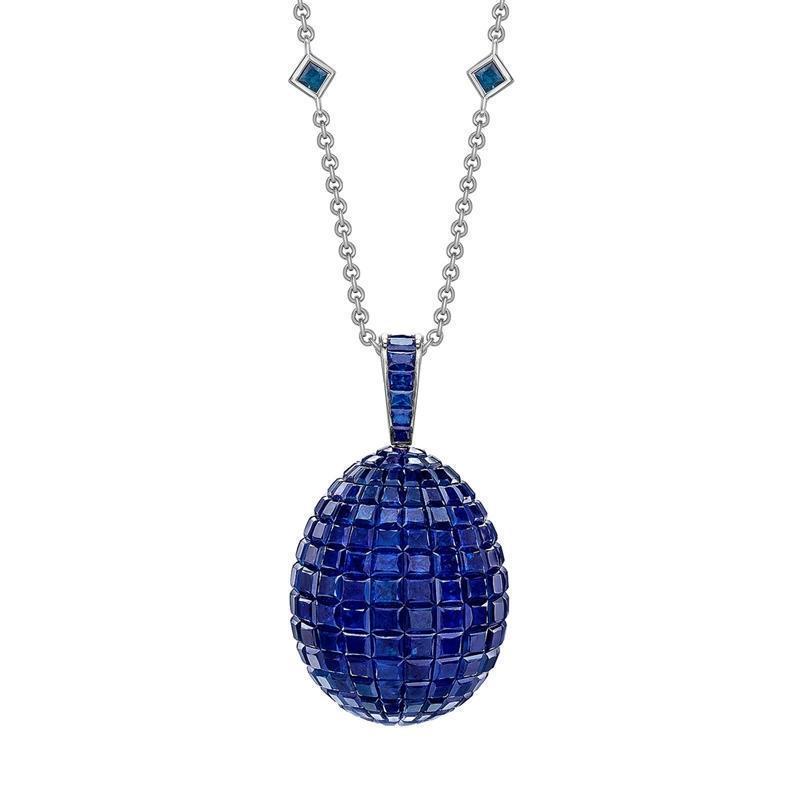 Faberge Treasures Mosaic Sapphire Pendant - Silver