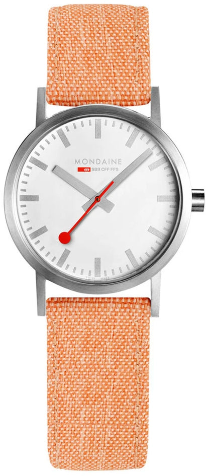 Mondaine Watch Classic 30mm Modern Orange