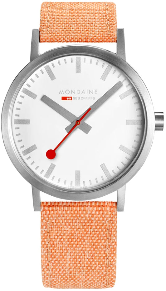 Mondaine Watch Classic 40mm Modern Orange