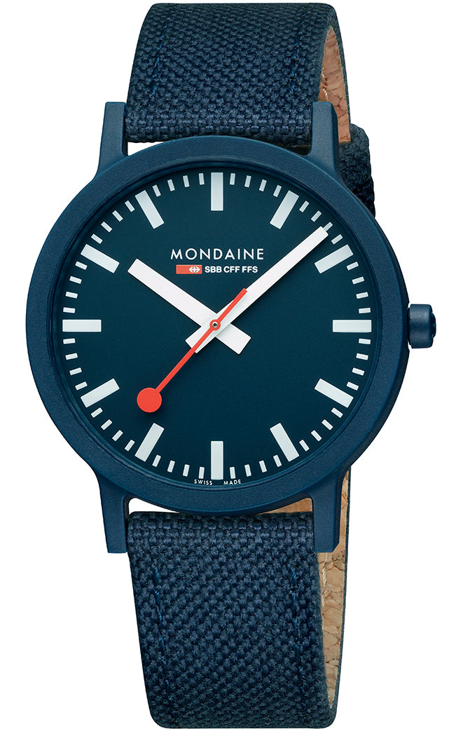Mondaine Watch Essence Deep Ocean Blue Textile