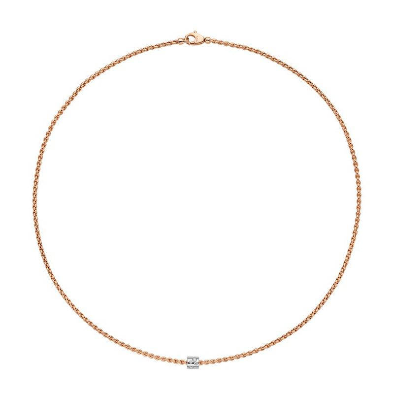 Fope Aria 18ct Rose Gold 0.17ct Diamond Necklace - 40cm