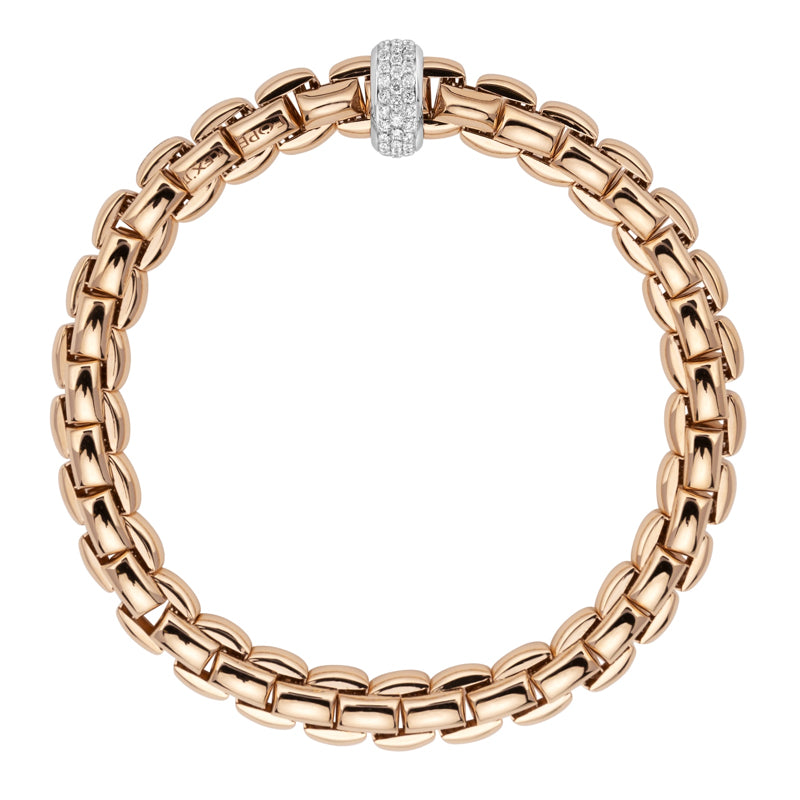 Fope Eka 18ct Rose Gold 0.58ct Diamond Bracelet - L