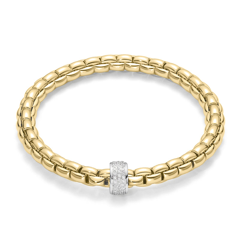 Fope Eka 18ct Yellow Gold 0.53ct Diamond Bracelet - L