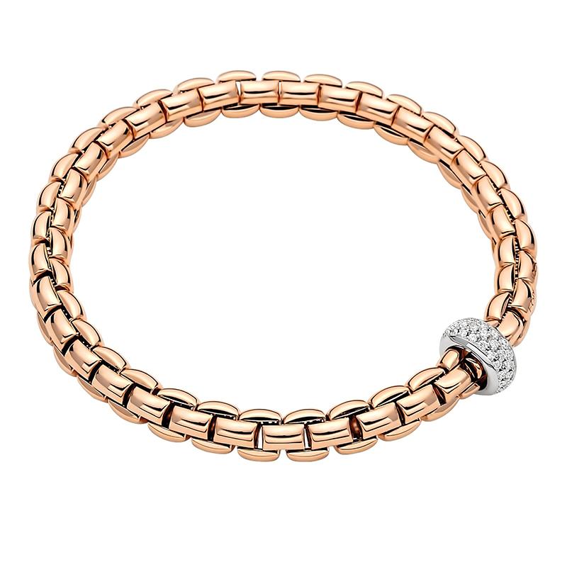 Fope Eka Anniversario 18ct Rose Gold 0.40ct Diamond Bracelet - M