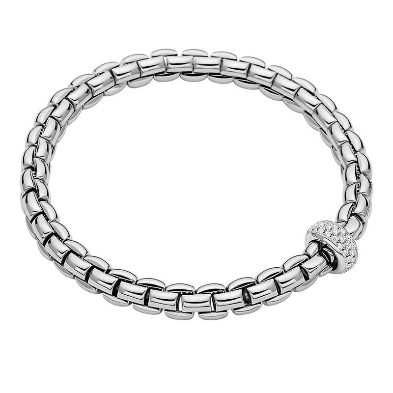 Fope Eka Anniversario 18ct White Gold 0.40ct Diamond Bracelet - M