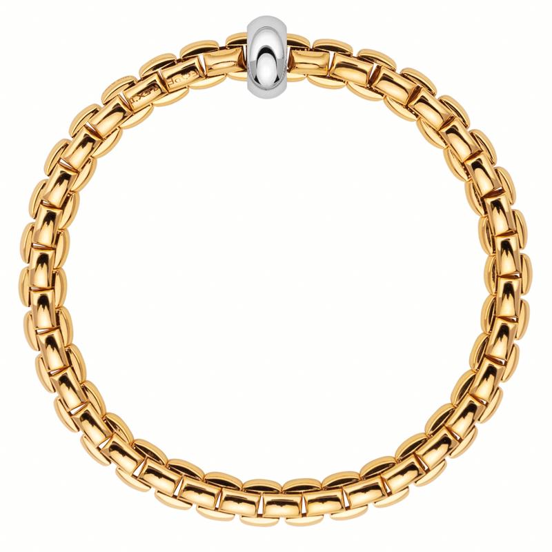 Fope Eka Anniversario 18ct Yellow And White Gold Bracelet - L