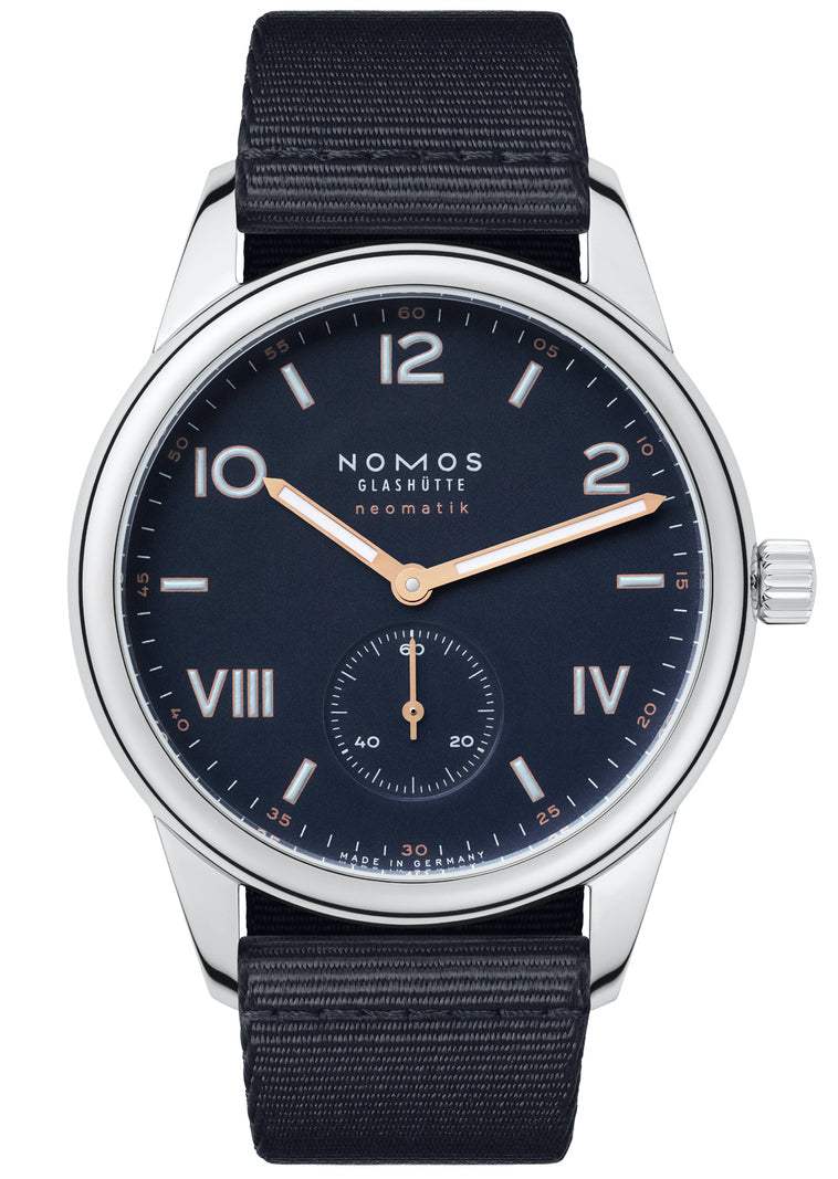 Nomos Glashutte Watch Club Campus Neomatik 39 Midnight Blue Sapphire Crystal