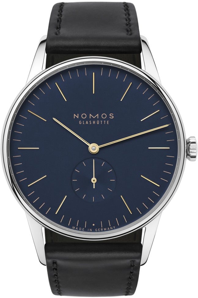 Nomos Glashutte Watch Orion 38 Midnight Blue Sapphire Crystal