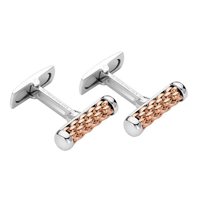 Fope Essentials 18ct Rose White Gold Cufflinks - Gold