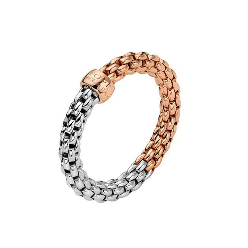 Fope Essentials 18ct White And Rose Gold Ring - S