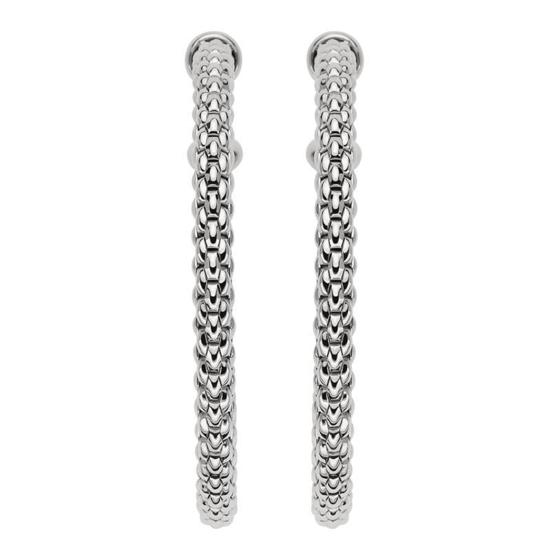 Fope Essentials 18ct White Gold Large Hoop Earrings