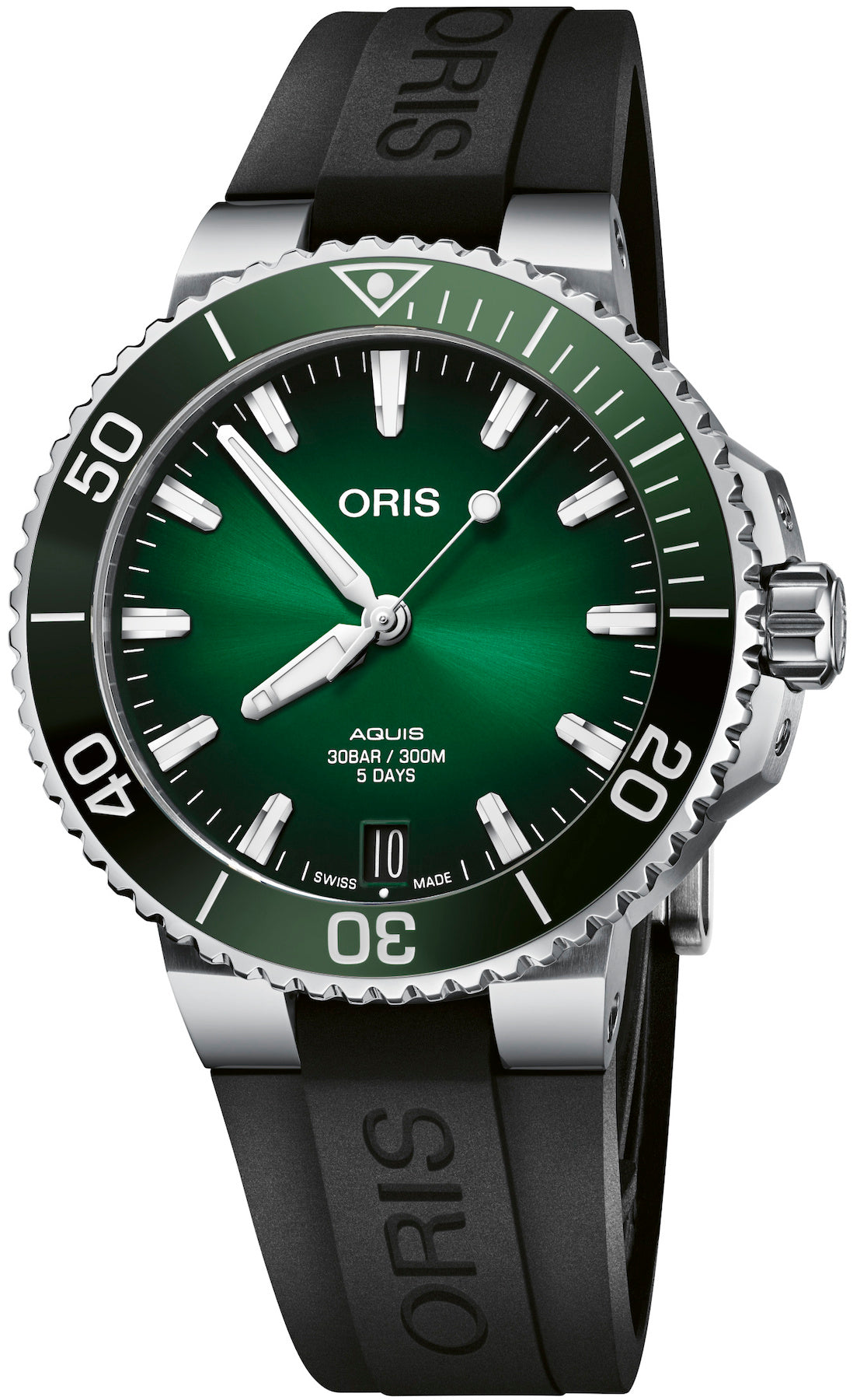 Oris Watch Aquis Date Calibre 400 Green Rubber
