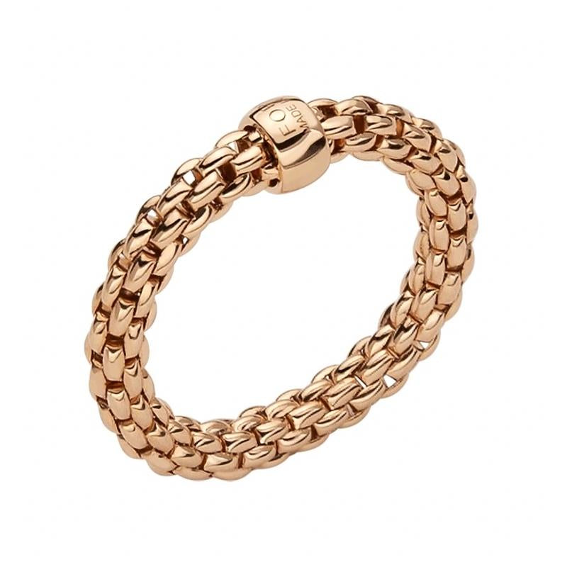 Fope Flex'it Essentials 18ct Rose Gold Slim Ring - Xs