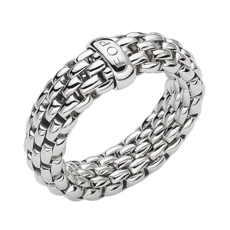 Fope Flex'it Essentials 18ct White Gold Medium Wide Ring - L