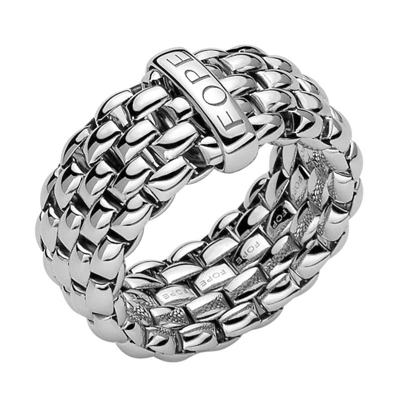 Fope Flex'it Essentials 18ct White Gold Wide Ring - M