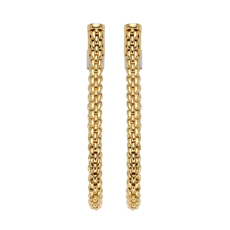 Fope Flexit Essentials 18ct Yellow Gold Medium Mesh Chain Earrings