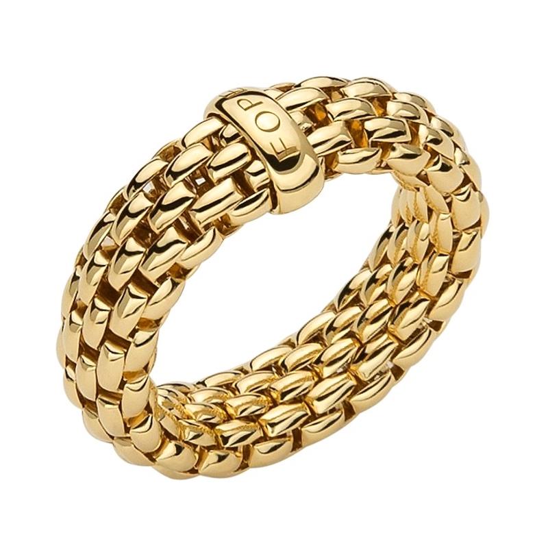 Fope Flex'it Essentials 18ct Yellow Gold Medium Wide Ring - M