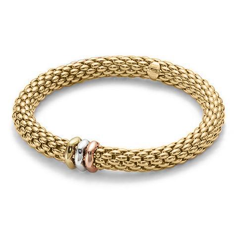 Fope Flex'it Love Nest 18ct Yellow Gold Bracelet - L