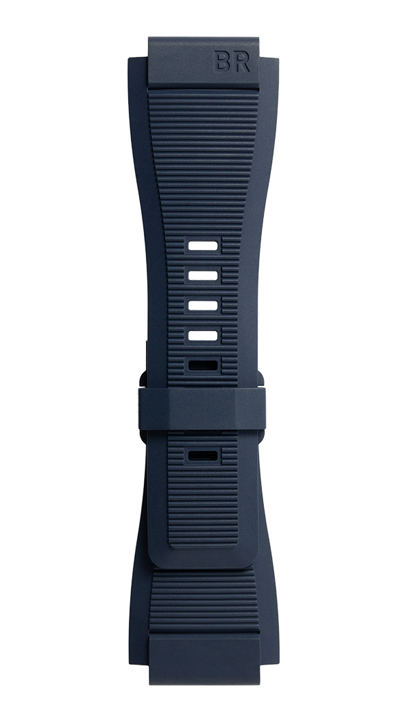 BellandRoss Strap Br 01/03 Br-x1 Grooved Blue Rubber Medium