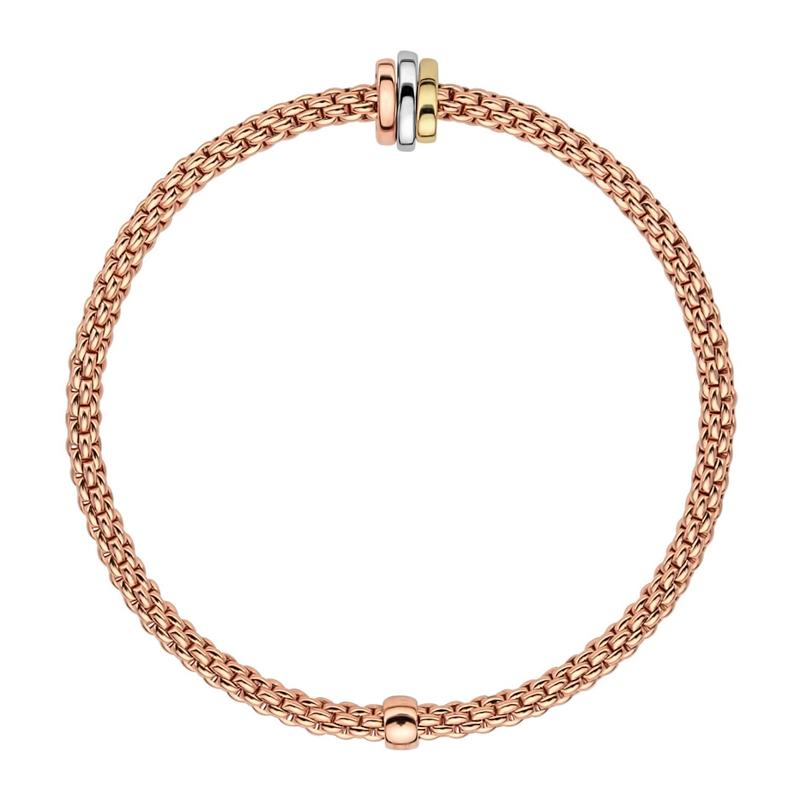 Fope Flex'it Prima 18ct Rose Gold Bracelet - S