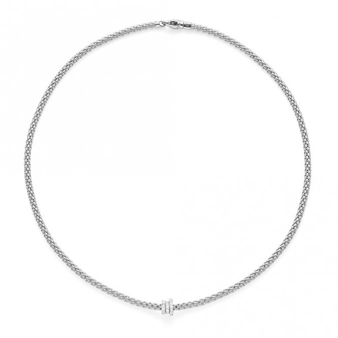 Fope Flex'it Prima 18ct White Gold 0.31ct Diamond 43cm Necklace