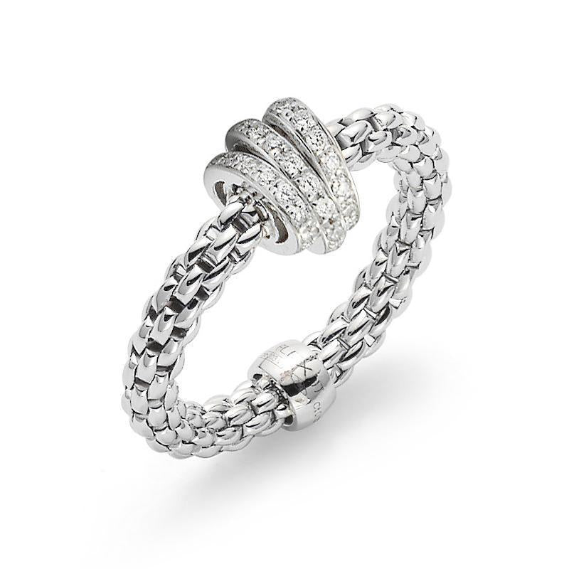 Fope Flex'it Prima 18ct White Gold 0.31ct Diamond Ring - Xs