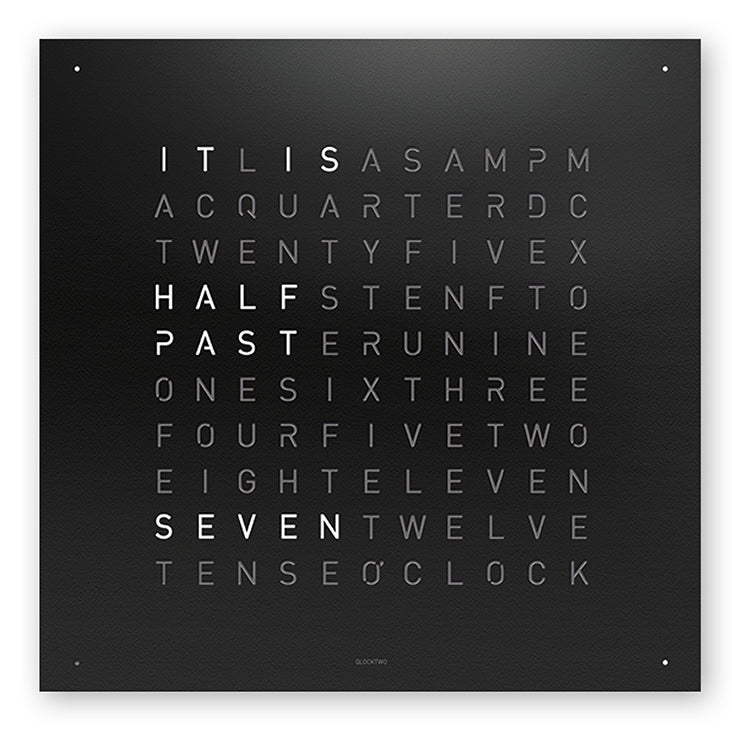 Qlocktwo Classic Black Pepper Wall Clock 45cm