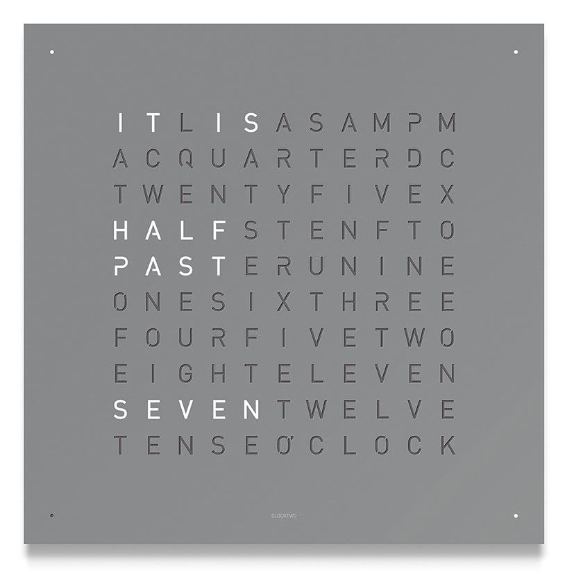 Qlocktwo Classic Grey Pepper Wall Clock 45cm