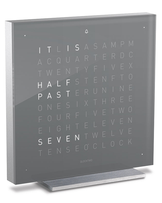 Qlocktwo Touch Early Grey Tea Table Clock 13.5cm