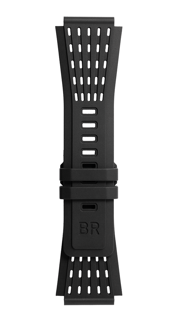 BellandRoss Strap Br 01/03 Br-x1 Perforated Black Rubber Small
