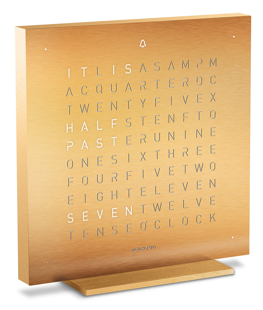 Qlocktwo Touch Golden Legend Table Clock 13.5cm