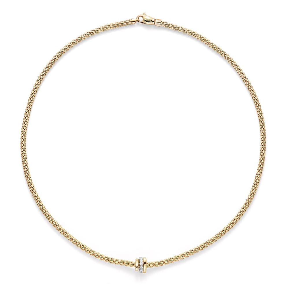 Fope Flex'it Prima 18ct Yellow Gold Diamond 43cm Necklace