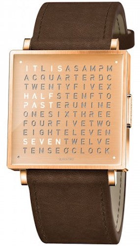 Qlocktwo Watch W35 Fine Copper Leather